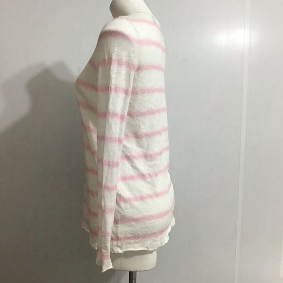 ATM Tye-Dye Pink & White Stripe Distressed T-Shirt - Picture 3 of 11